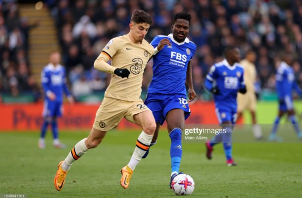 Daniel Amartey struggles in Leicester's defeat to Chelsea