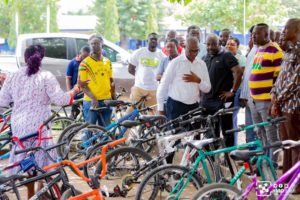 Micheal Baafi donates school uniforms, bicycles to students