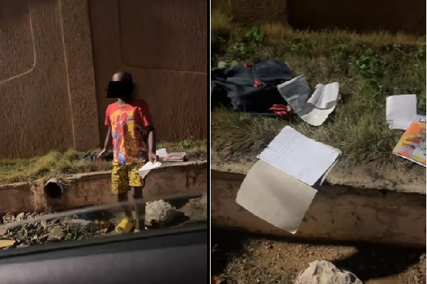 Video of boy studying under Accra streetlights goes viral as tweeps pledge support