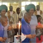 Watch hilarious moment Akufo-Addo attempted to blow out a cake sparkler on his 79th birthday