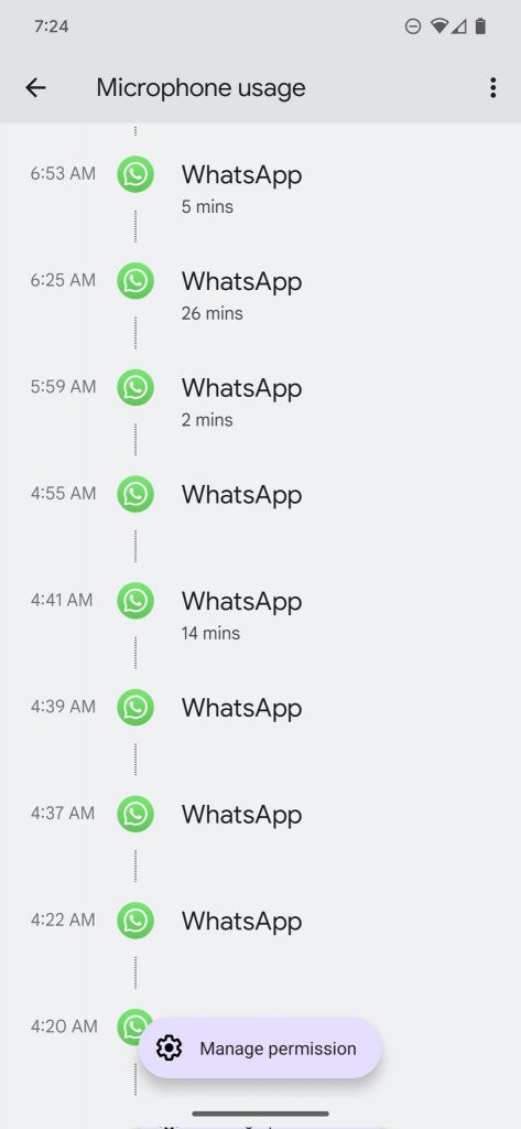 WhatsApp picks up voice even when not in use.