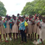 Broadcast journalist donates sanitary pads to JHS girls in Techiman