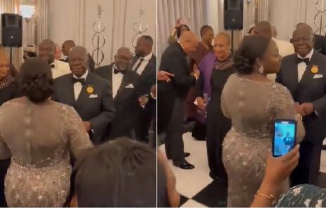 Otumfuo, Lady Julia boogie to Amakye Dede's 'Iron Boy' at 73rd birthday bash in London
