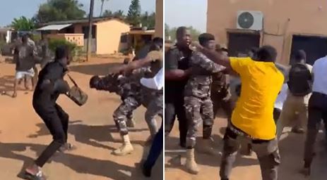 Video of police, civilians trading blows at Hohoe police station pops up