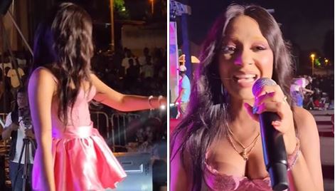 Sister Derby’s outfit on stage that’s causing havoc on social media (Video)