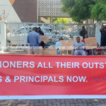 Pensioner Bondholders picket at Finance Ministry to demand payment of matured coupons