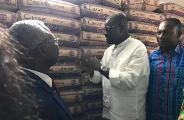 Annoh-Dompreh donates 1,500 bags of cement to Jerisam Int'l School in Nsawam