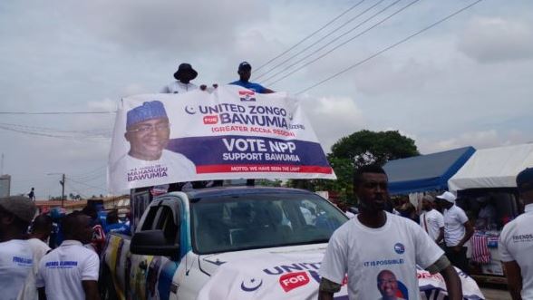 Bawumia supporters besiege NPP Headquarters as he prepares to submit nomination forms