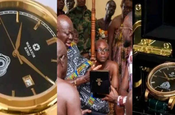 Hourhand Watch presents customized 'Warrior King' wristwatch to Otumfuo