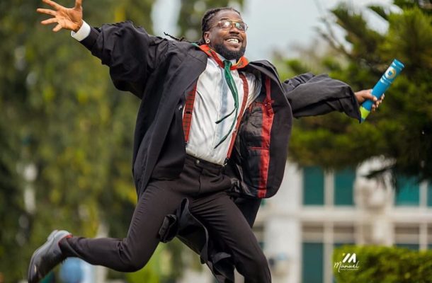 Samini graduates from GIMPA with a Bachelor’s degree in Project Management [Photos]