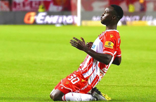 Ghanaian winger Osman Bukari scores in Red Star Belgrade's victory over FK Spartak Subotica