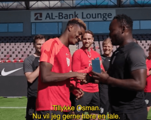 VIDEO: Watch Michael Essien present Ibrahim Osman with young player gong