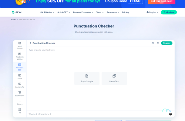 HIX Punctuation Checker Review: Punctuate With No Error