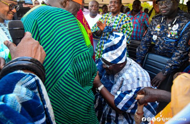 Dr. Bawumia enskinned as “Benkelemasa” by Chief of Wangara Community in Ghana