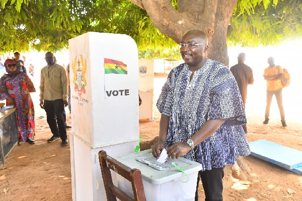 District Asembly Elections: Dr Bawumia casts ballot in Walewale