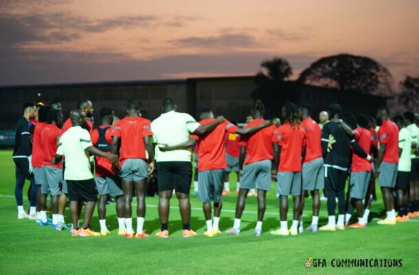 PHOTOS: Black Stars undertake recovery training in Abidjan after arrival