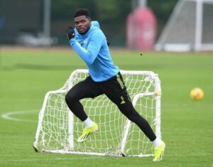 PHOTOS: Thomas Partey returns to Arsenal training after extended injury layoff