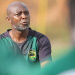 Asante Kotoko assistant coach David Ocloo reacts to defeat against Nations FC