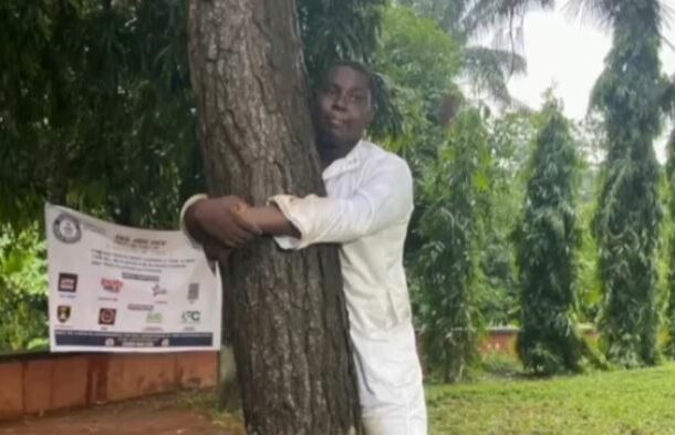 GWR: Ghanaian man embark on a 2-day tree hug-a-thon