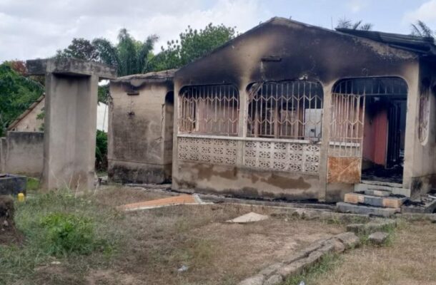 Woman burnt to death after son set house ablaze at Manhyia