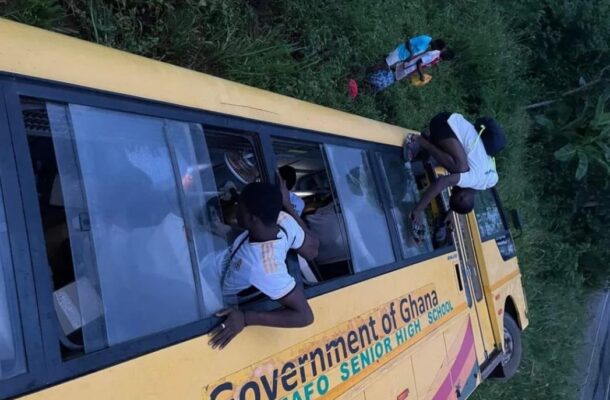 Multiple students injured as Kwahu Tafo SHS bus is involved in accident