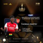 Thomas Partey nominated for best West African player abroad at 2025 CIS awards
