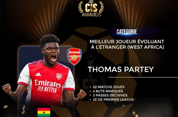 Thomas Partey nominated for best West African player abroad at 2025 CIS awards