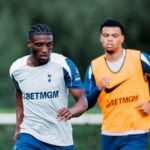 Mohammed Kudus trains with Tottenham Hotspur