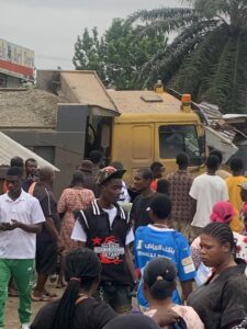 VIDEOS: One dead, several injured as tipper truck crashes into fuel station in Asamankese
