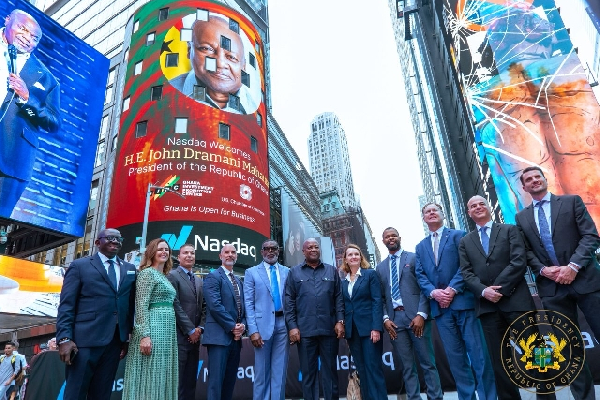 Mahama marks symbolic appearance at NASDAQ before U.S.-Ghana business forum
