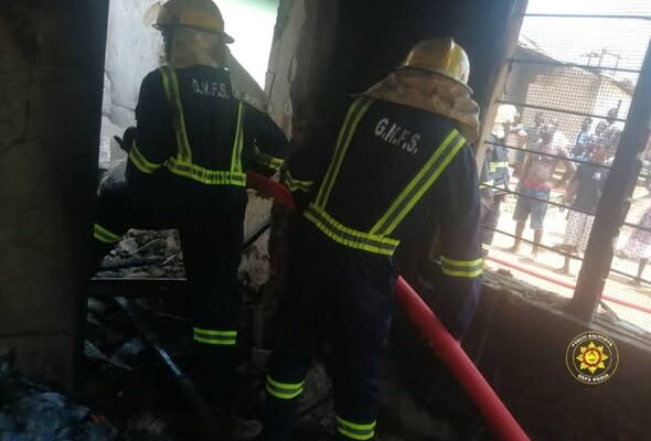 One dead as fire razes room in Agona Nsaba compound house