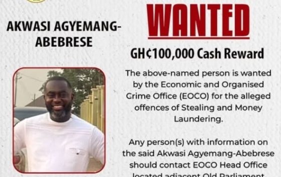 GHS100,000 bounty placed on ex-bank manager wanted for stealing over GHS30 million