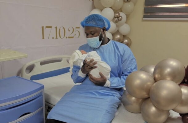 Medikal and Eazzy welcome baby boy, Space Frimpong