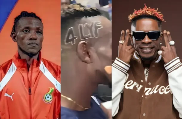 Shatta Wale hands Black Stars' Benjamin Asare an invite for his 41st Birthday celebration
