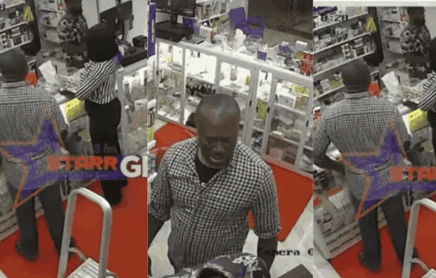 CCTV captures man assaulting pharmacist and customer at Burma Camp [VIDEO]