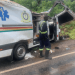 Four injured as ambulance overturns in accident at Afosu