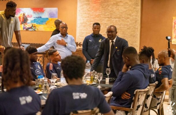2026 FIFAWCQ: GFA President Kurt Okraku visits Black Stars in Meknes ahead of CAR showdown