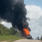 Fuel tanker catches fire near Sawla after tyre burst