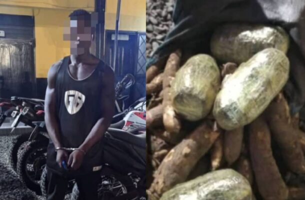 Police arrest man possessing 18 slabs of Indian hemp at Ashaiman