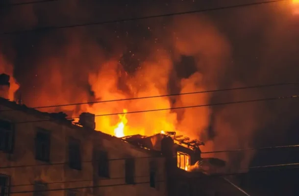 One hospitalised after fire razes four-bedroom house in Aboabo