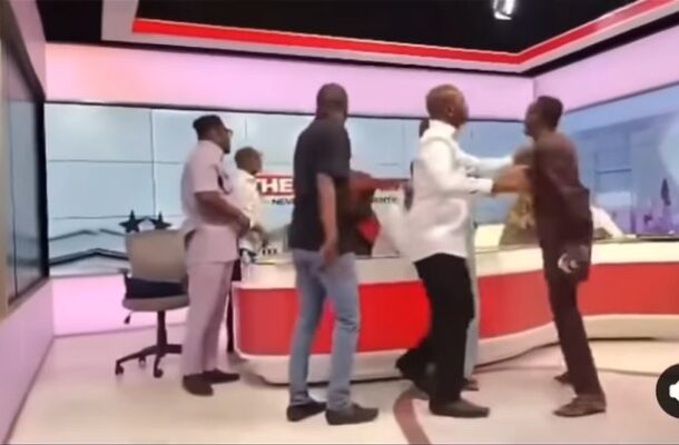 Political Show erupts into near-brawl as UG lecturers Gyampo and Domfeh trade insults [VIDEO]