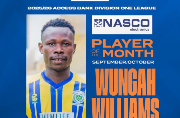 Northern City FC's Wungah Williams and FC Ashantigold's Ernest Okyere win historic Division One NASCO player and coach of the Month