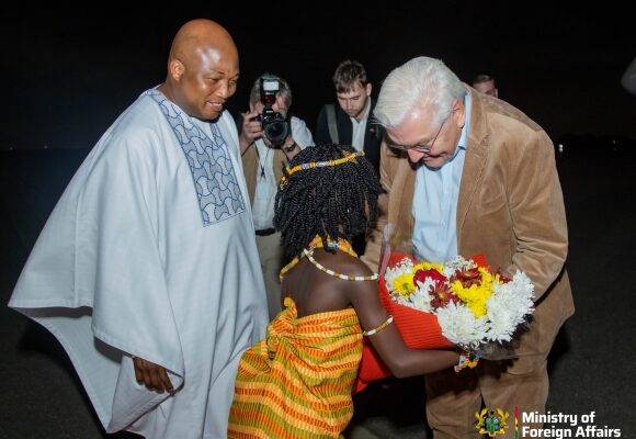 German President Frank-Walter Steinmeier arrives in Ghana for three-day state visit