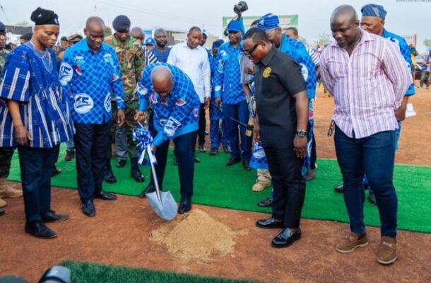 Mahama cuts sod for sports complex for GHANASCO @65