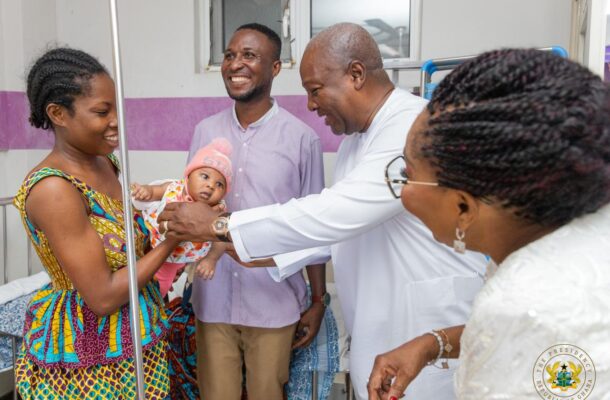 President Mahama marks 67th birthday with visits to children in Accra hospitals