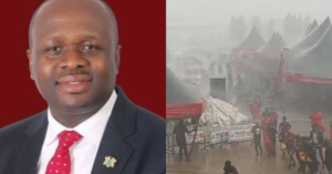 Rainstorm disrupts Omane Boamah’s funeral in Koforidua [photos]