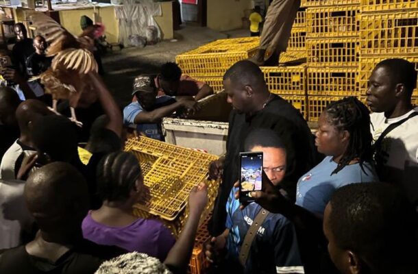 John Dumelo shares foul, crops from his farms with his constituents at Ayawaso West Wuogon