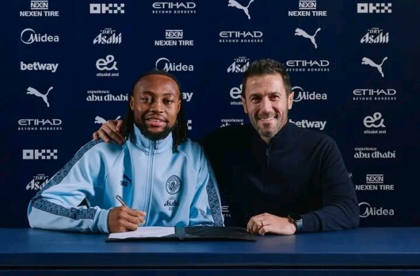 Manchester City officially announced signing of Antoine Semenyo from Bournemouth