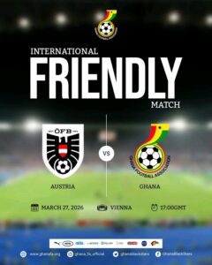 2026 World cup: Ghana Black Stars to play Austria in a friendly