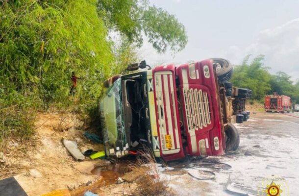 Fuel tanker crash sparks safety fears on Mankessim–Fosu highway